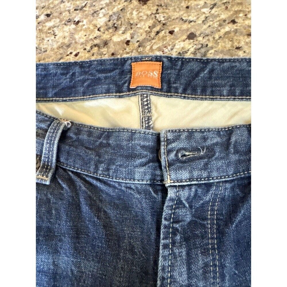 Hugo Boss Orange Mens Slim Fit Jeans Size 34x34 Dark Blue Wash Denim Pants